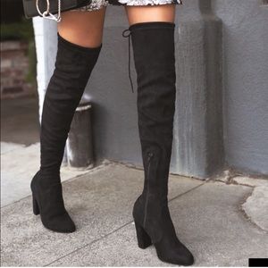 Lulus nwt black over the knee boots